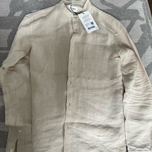 Sezane Octobre Edition Benny Shirt Beige Linen M